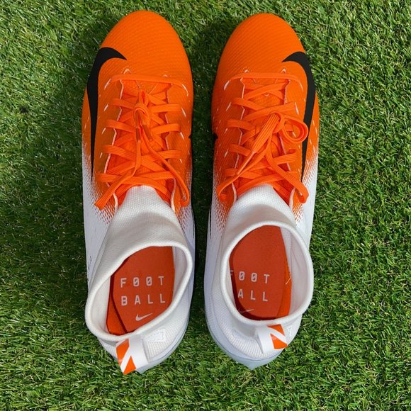 Nike Vapor Untouchable 3 White Orange Football Cleats AO3021-118 Mens 12.5 NEW - Picture 5 of 10